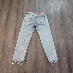 VTG Levis 501 Jeans Mens 32 X 28 Acid Wash Button Fly Denim Modified Raw Hem